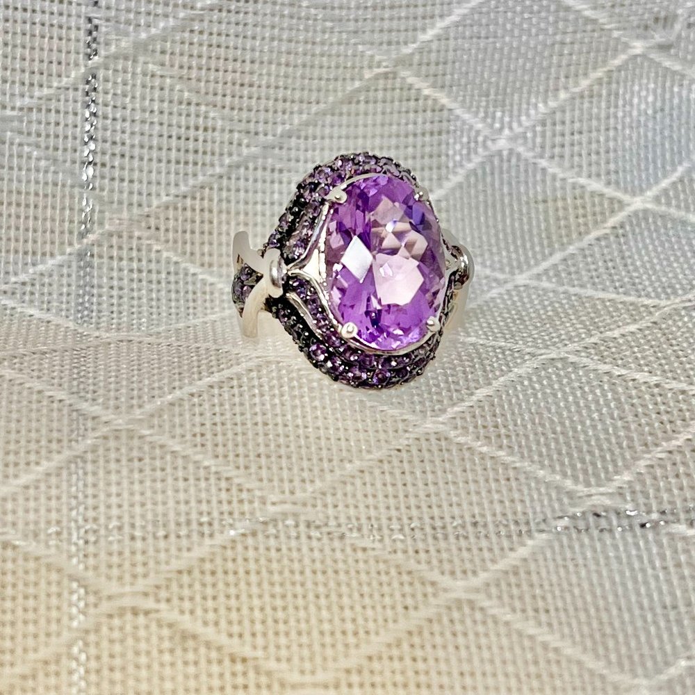 Ross Simons Amethyst Rose de France Ring, Purple Amethyst Rings Sterling Silver
